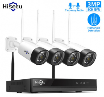 ascamerasystemen Hiseeu WNKIT-4HB312 Wifi Camera set met vier 1