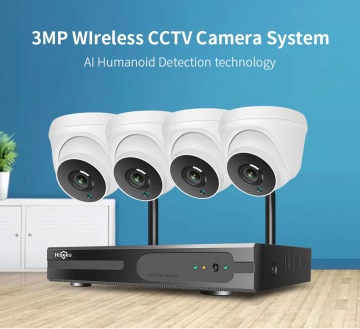 ascamerasystemen Hiseeu 8WK-4HC313 Wifi Camera set met vier 1