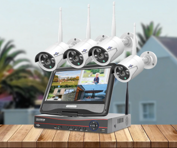 ascamerasystemen Hiseeu 8WK-10V-4HB613 Wifi Camera set met vier en scherm 1