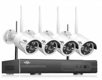 ascamerasystemen Hiseeu WNKIT-4HB612 Wifi 3MP HD Camera set met vier 1