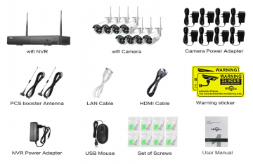 ascamerasystemen Hiseeu WNKIT-8HB612 Wifi Camera set met acht 3