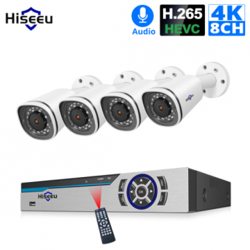 ascamerasystemen Hiseeu 8PK-4HB848 4K Ultra HD Camera set met vier 1