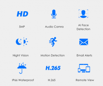 ascamerasystemen Hiseeu 5mp camera set met acht 3