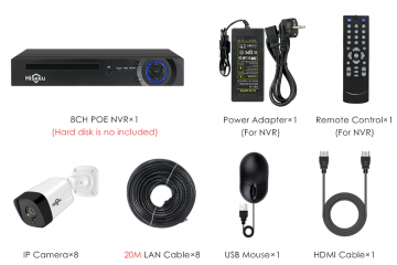 ascamerasystemen Hiseeu 8PK-8HB215 Camera set met acht 2